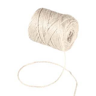 Jute twine, white bleached, jute string, 100 g, approx. 50 m, handicraft and decoration