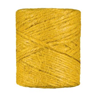 Jute twine, yellow, jute string, 100 g, approx. 50 m, handicraft and decoration