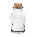 Glasfläschchen mit Korken, 60 ml, rund, Durchmesser 4,5 cm, 7,5 cm hoch