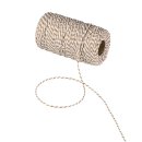 Bakers twine cream and white, 100 m cotton yarn for handicraft and decoration