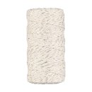 Bakers twine silver and white, 100 m cotton yarn for handicraft and decoration