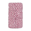 Bakers twine bordeaux and white, 100 m cotton yarn for handicraft and decoration