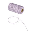 Bakers twine lavender and white, 100 m cotton yarn for handicraft and decoration