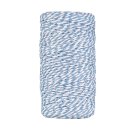 Bakers twine sky blue and white, 100 m cotton yarn for handicraft and decoration