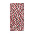 Bakers twine  red, green and white, 100 m cotton yarn for handicraft and decoration