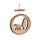 Christmas pendant bear, round 7,5 cm, wood with jute cord