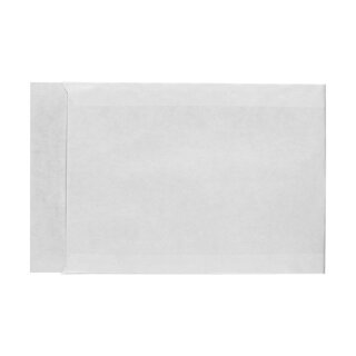 Flat bag 115 x 160 mm, smooth, 60 g/m² kraft paper white, with flap 20 mm - 100 pcs/pack