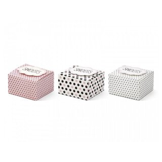 Kleine Schachtel mit Wolken-Stickern, Candybox, Geschenkschachtel für Gastgeschenk - 6 Schachteln/Set