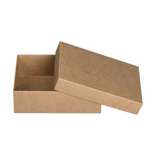 Folding box 11.5 x 15.5 x 5 cm, brown, with lid, kraft...