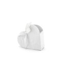 10 white gift boxes Heart with satin ribbon for guest gifts
