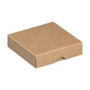 Faltschachtel 8 x 8 x 2 cm, Braun, mit Deckel, Kraftkarton - 10 Schachteln/Set