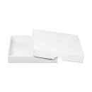 Faltschachtel 8 x 8 x 2 cm, Weiß, mit Deckel, Karton - 10 Schachteln/Set