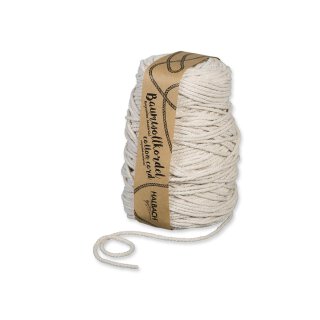 Cord made of recycled cotton, 5 mm x 80 m, approx. 500 g, coloured Natural (light)