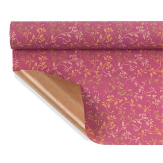 Pink flower paper Veronica, moisture proof - roll 0.70 x 50 m