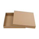 Folding box 22 x 22 x 3 cm, brown, with lid, kraft...