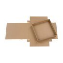 Folding box 22 x 22 x 3 cm, brown, with lid, kraft cardboard - 10 boxes/set