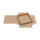 Folding box 22 x 22 x 6 cm, brown, with lid, kraft cardboard - set of 10