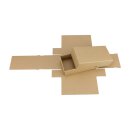 Folding box 11.5 x 22.5 x 3 cm, brown, with lid, kraft cardboard - 10 boxes/set