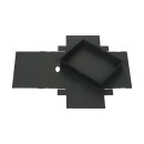 Faltschachtel 11,5 x 15,5 x 2,5 cm, Schwarz, Recyclingkarton, mit Deckel - 10 Schachteln/Set