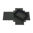 Faltschachtel 11,5 x 15,5 x 2,5 cm, Schwarz, mit Deckel, Recyclingkarton - 10 Schachteln/Set