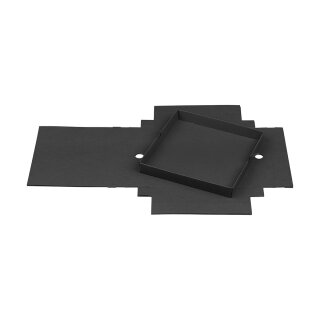 Faltschachtel 22 x 22 x 3 cm, Schwarz, mit Deckel, Recyclingkarton - 10 Schachteln/Set