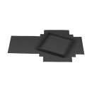 Folding box 22 x 22 x 3 cm, black, with lid, recycled cardboard - 10 boxes/set
