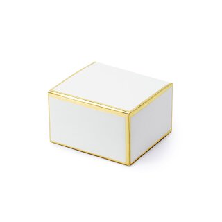 Kleine Schachtel 6 x 5,5 x 3,5 cm mit Goldkanten, für Gastgeschenk - 6 Schachteln/Set