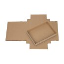 Folding box 15.5 x 23.5 x 2.5 cm, brown, with lid, kraft cardboard - 10 boxes/set