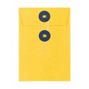 Umschlag C6, 114 x 162 mm, Gelb und Marineblau, Bindfadenverschluss, glatt, Kraftpapier