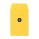 Envelope C6, 114 x 162 mm, yellow and navy blue, string and button closure, smooth, kraft paper