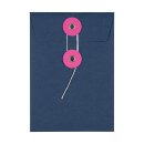 Envelope C6, 114 x 162 mm, navy blue and pink, string and...
