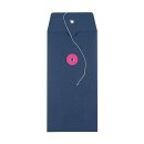 Envelope DL, 110 x 220 mm, navy blue and pink, string and button closure, smooth, kraft paper