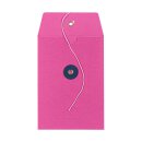 Envelope C6, 114 x 162 mm, pink and navy blue, string and button closure, smooth, kraft paper