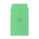 Envelope C6, 114 x 162 mm, green, string and button closure, smooth, kraft paper