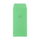 Envelope DL, 110 x 220 mm, green, string and button closure, smooth, kraft paper