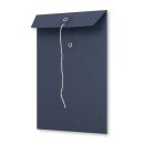 Envelope C5, 162 x 229 mm, navy blue, string and button closure, smooth, kraft paper