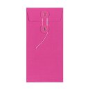 Envelope DL, 110 x 220 mm, pink, string and button closure, smooth, kraft paper