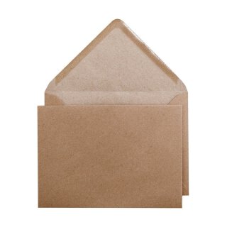 Envelope B6, 125 x 175 mm, smooth, brown, recycled paper Muskat 100 g/m², wet-glued