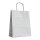 Paper bag 32 x 41 + 12 cm, white, kraft paper 100 g/m², ribbed, cord handle