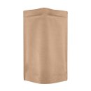 Doypack 110 x 185 x 65 mm, stand-up pouch brown, kraft paper