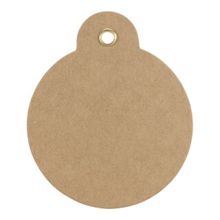 Hang tag 16, round label 60 mm, kraft cardboard, eyelet
