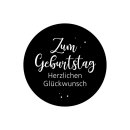 Sticker "Zum Geburtstag", 65 mm round, black,...
