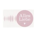 Sticker "Alles Liebe", 65 mm rund, Altrosa, Papier-Aufkleber - 200 Stück