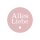Sticker "Alles Liebe", 65 mm round, dusky pink, paper sticker - 25 pieces