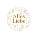 Sticker "Alles Liebe", 65 mm rund, Weiß,...