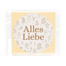 Sticker "Alles Liebe", 65 mm rund, Weiß, Papier-Aufkleber - 200er Pack