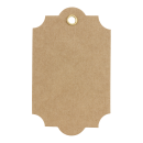 Hang tag 19, Label, 75 x 47 mm, kraft cardboard, eyelet