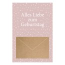 Greeting cards with glued-on envelope, dusky pink - 6...