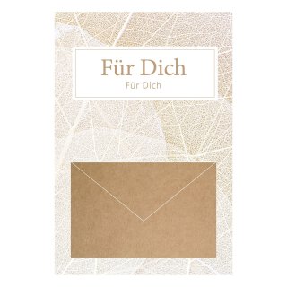 Grußkarten »Für Dich«  mit aufgeklebtem Kuvert - 6 Karten inkl. Umschlag, 115 x 170 mm