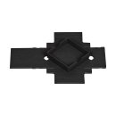 Folding box 10.4 x 10.4 x 2.5 cm, black, lid, recycled cardboard - set of 10